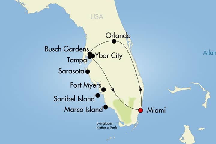 Florida Rundreise Reiseverlauf